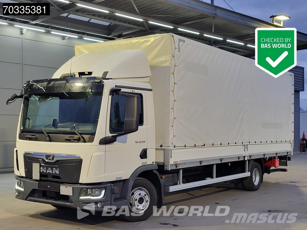 MAN TGL 12.250 4X2 12tonner 6-cylinder 1500kg ladebord Tautliner/curtainside trucks