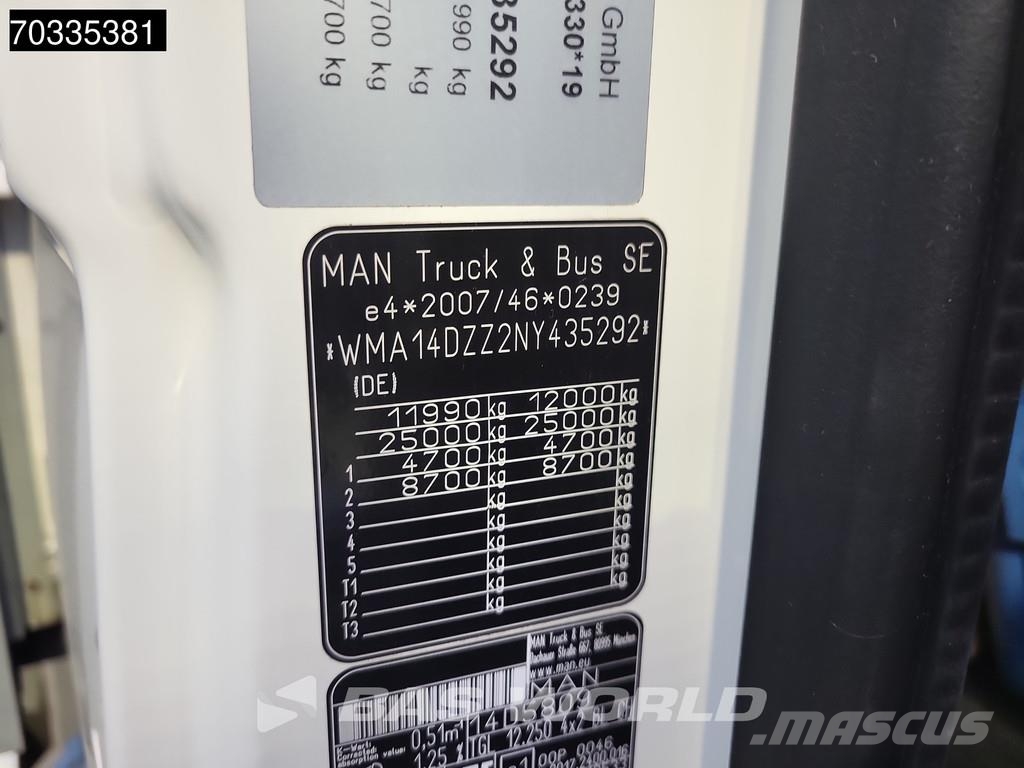MAN TGL 12.250 4X2 12tonner 6-cylinder 1500kg ladebord شاحنات بغطاء جانبي
