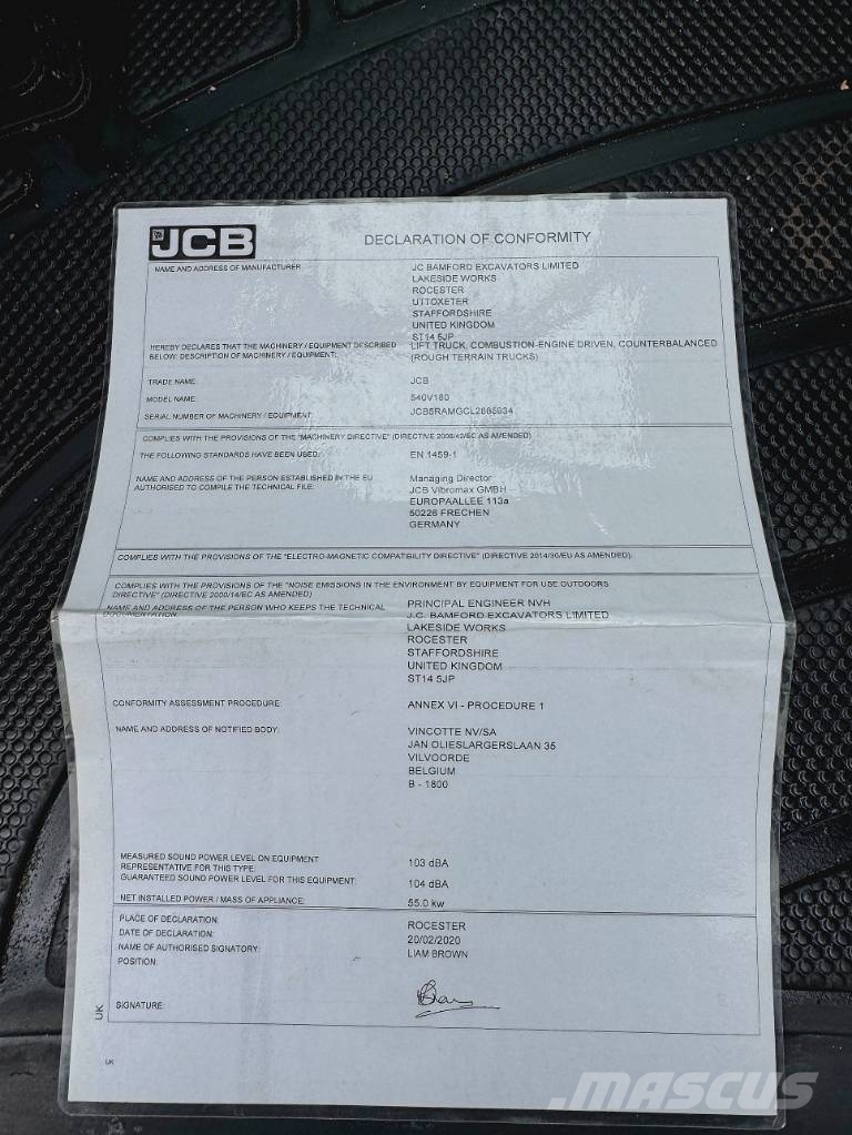 JCB 540-180 ONLY 1495H Teleskopski viličarji