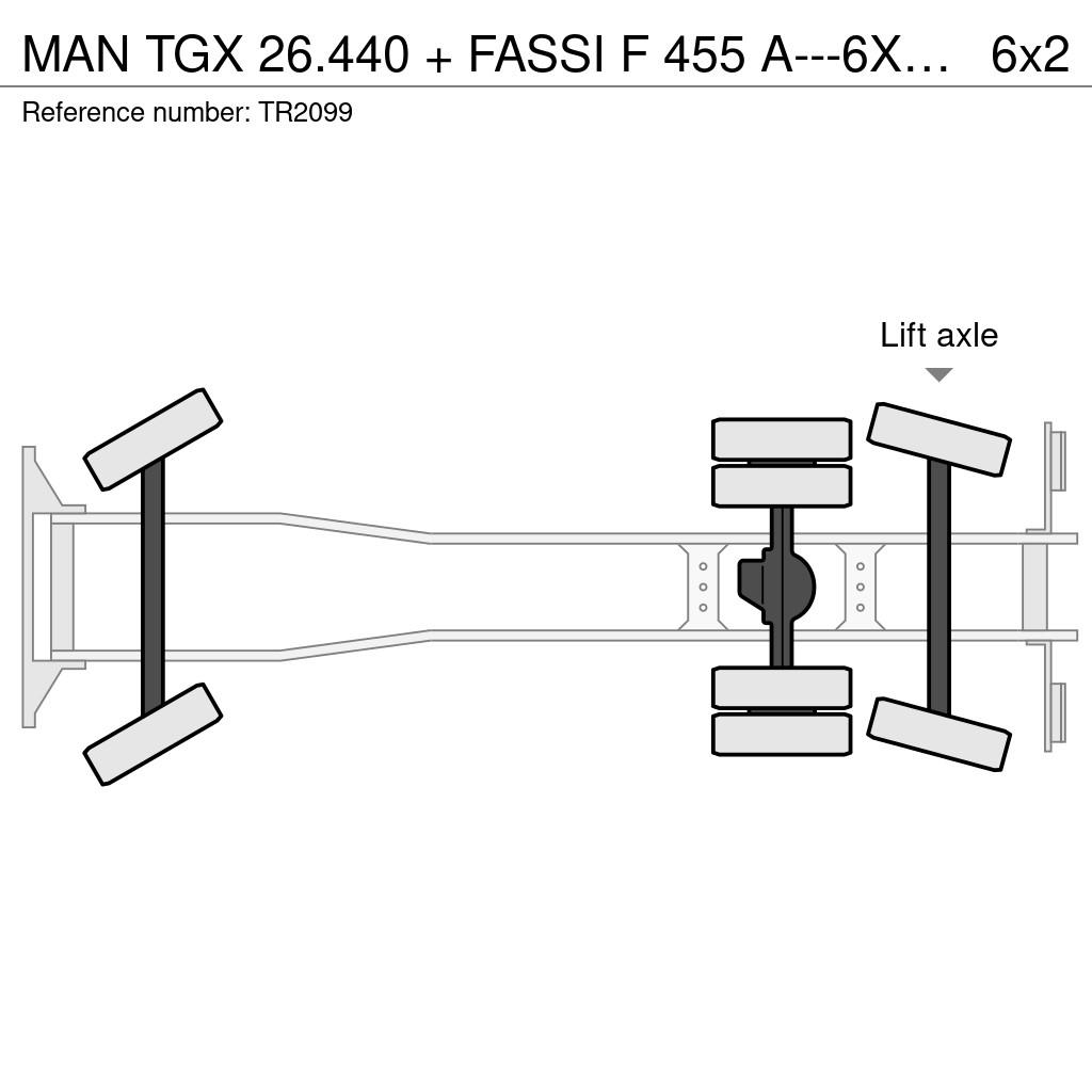 MAN TGX 26.440 + FASSI F 455 A---6X EXT. + REMOTE + 6X Gru per tutti i terreni