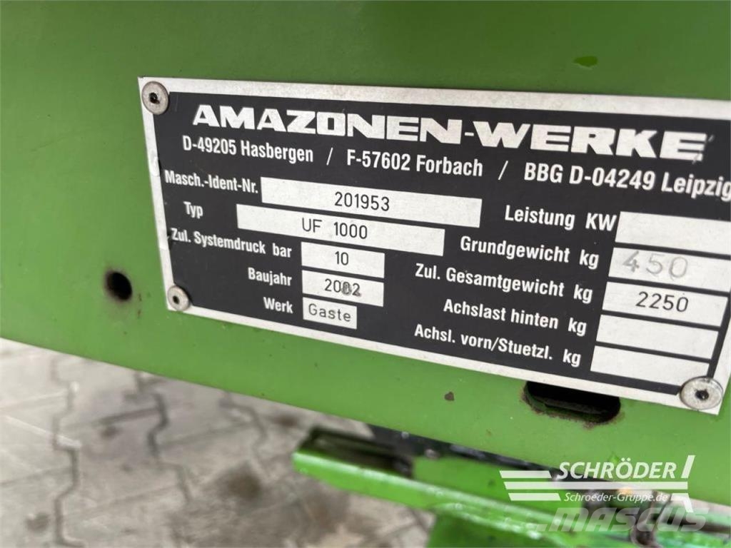 Amazone UF 1000 | 15 METER | TÜV BIS 2027 Anbauspritzen