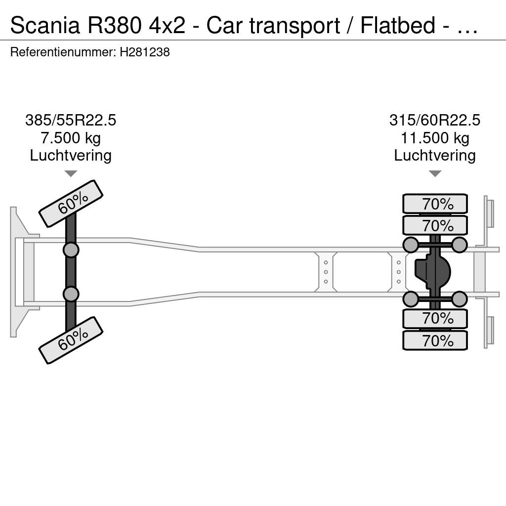 Scania R380 4x2 - Car transport / Flatbed - Ramp - Full a Camiones portavehículos