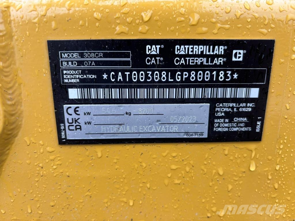 CAT 308 CR TILT ROTATOR / AC / CENTRAL LUBRICATION Midi bagri 7t – 12t