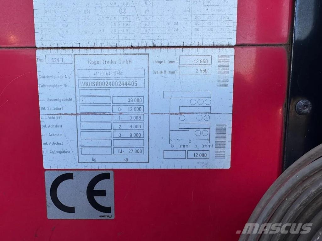 Kögel S24 1 AXLE - BPW - SLIDING ROOF - MEGA Curtainsiderauflieger