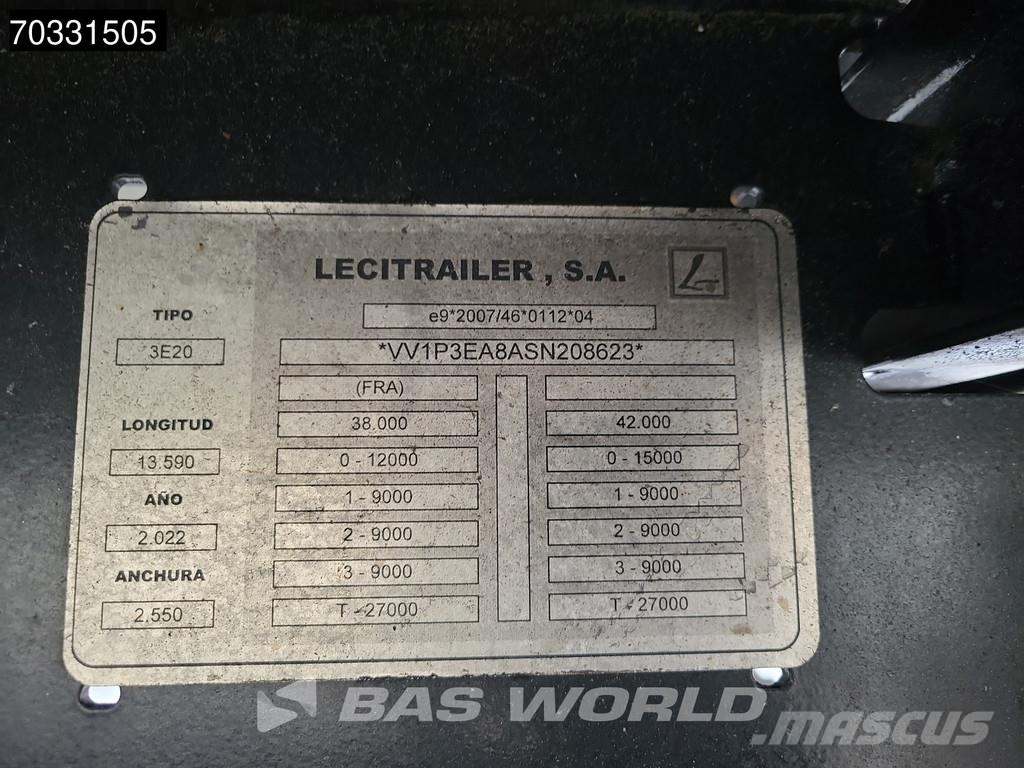 Lecitrailer PLATA 3E-RS Rolltor Liftachse Gesloten opleggers