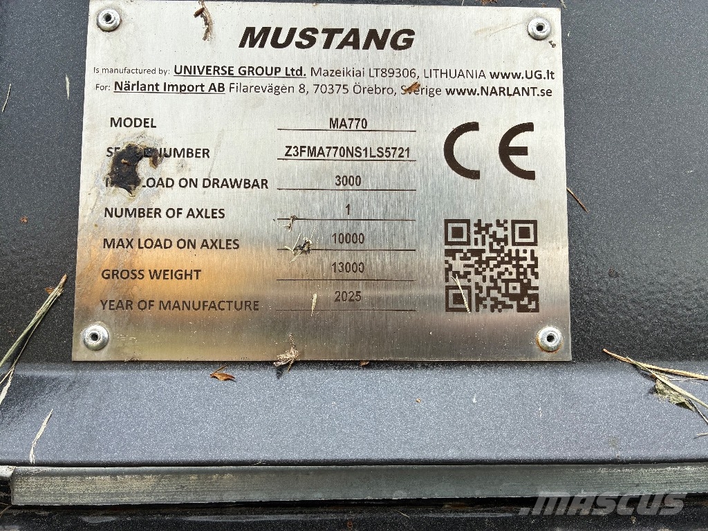 Mustang MA 770 Djurvagn ماكينات زراعية - غير ذلك