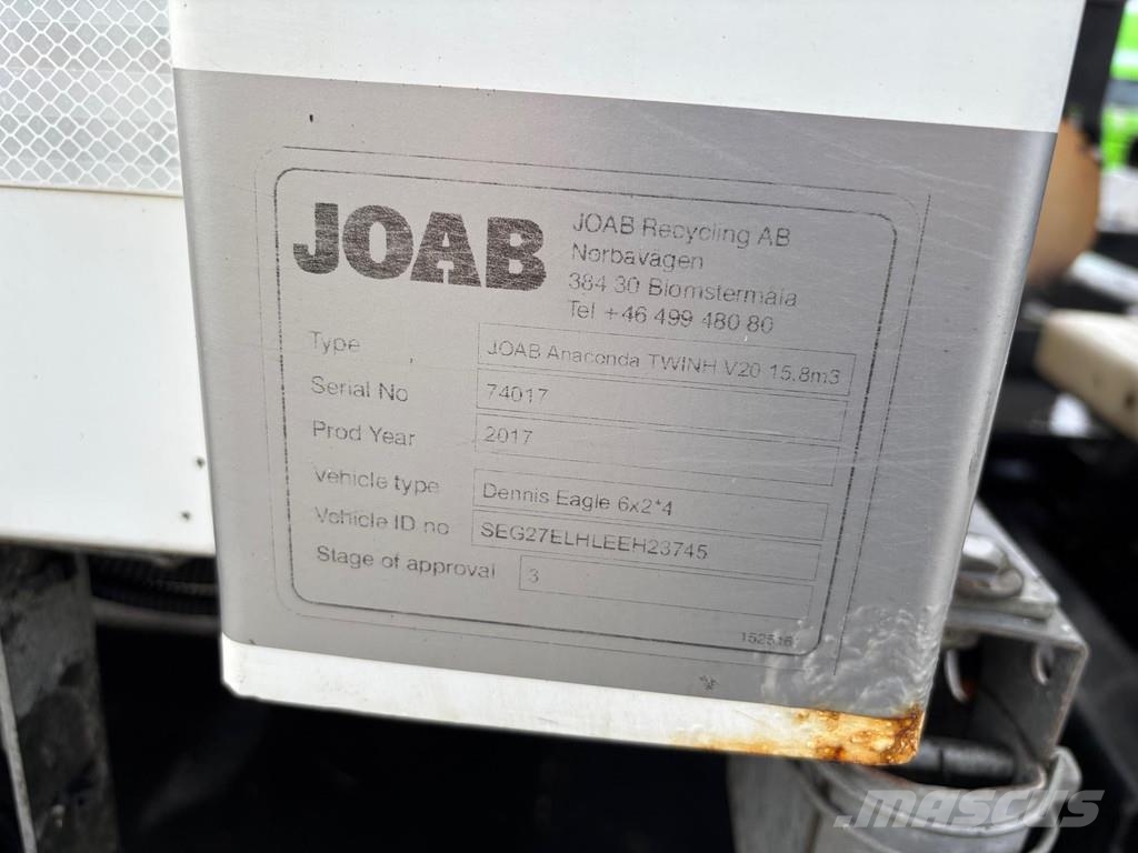 Renault Dennis Eagle WITHOUT BATTERY, JOAB PRESS 2-CHAMBER Waste trucks