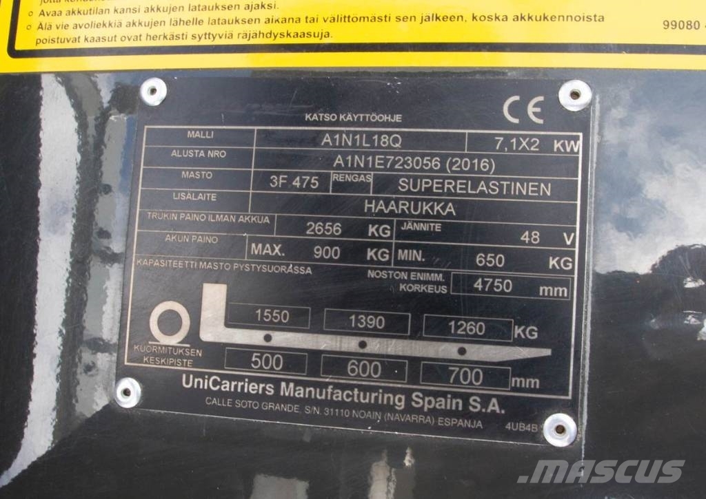UniCarriers A1N1L18Q Electric forklifts
