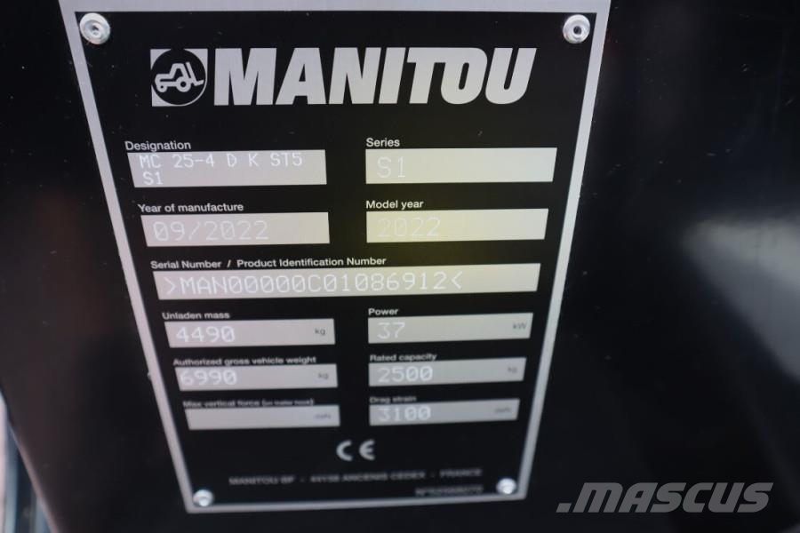Manitou MC25-4 Valid Inspection, *Guarantee, Diesel, 4x4 D ラフターテレントラック