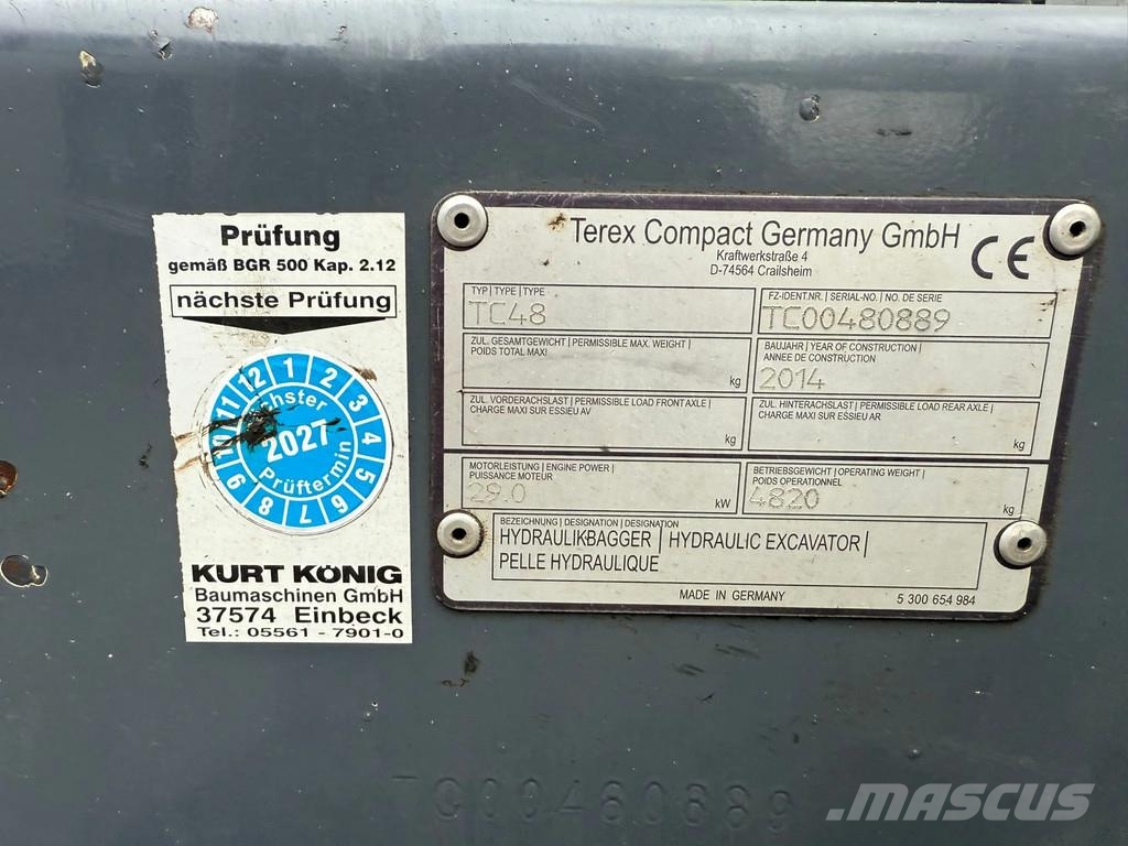 Terex TC48 | Hours: 2368h | 3 Baskets | Good condition | Miniekskavaatorid < 7 t
