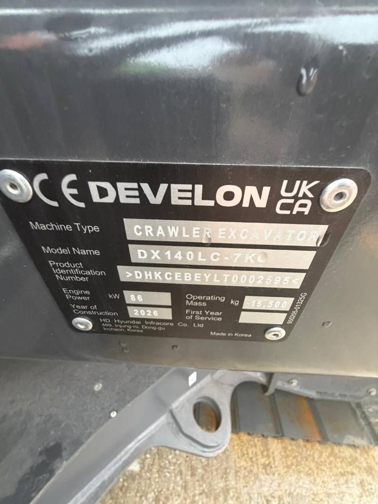 Develon DX 140 LC-7 K Excavadoras de cadenas