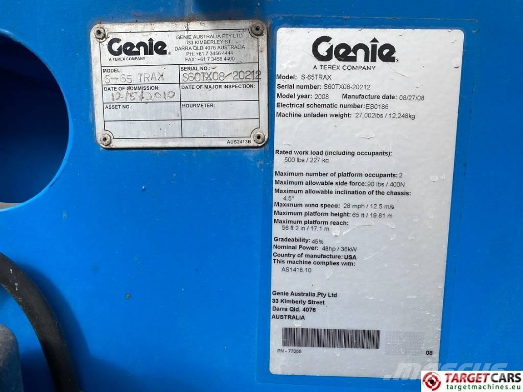 Genie S-65 TRAX Telescopic Boom Work Lift 2180cm Teleskopbühnen