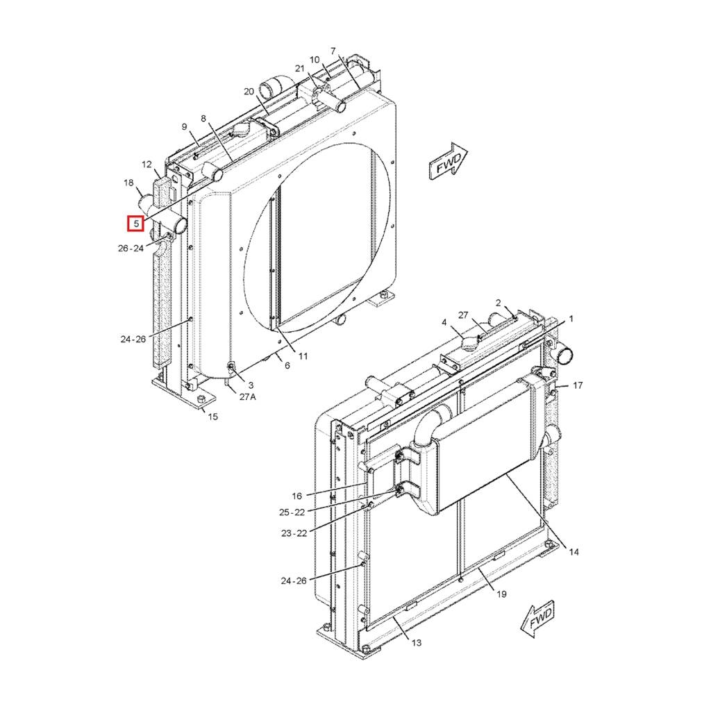CAT Water Radiator 320 204-0996 2040996 Radiatoriai