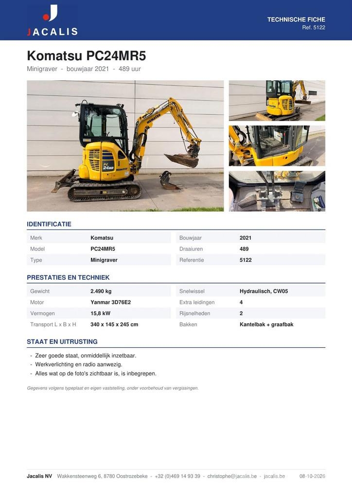 Komatsu PC24MR5 Minibagger < 7t