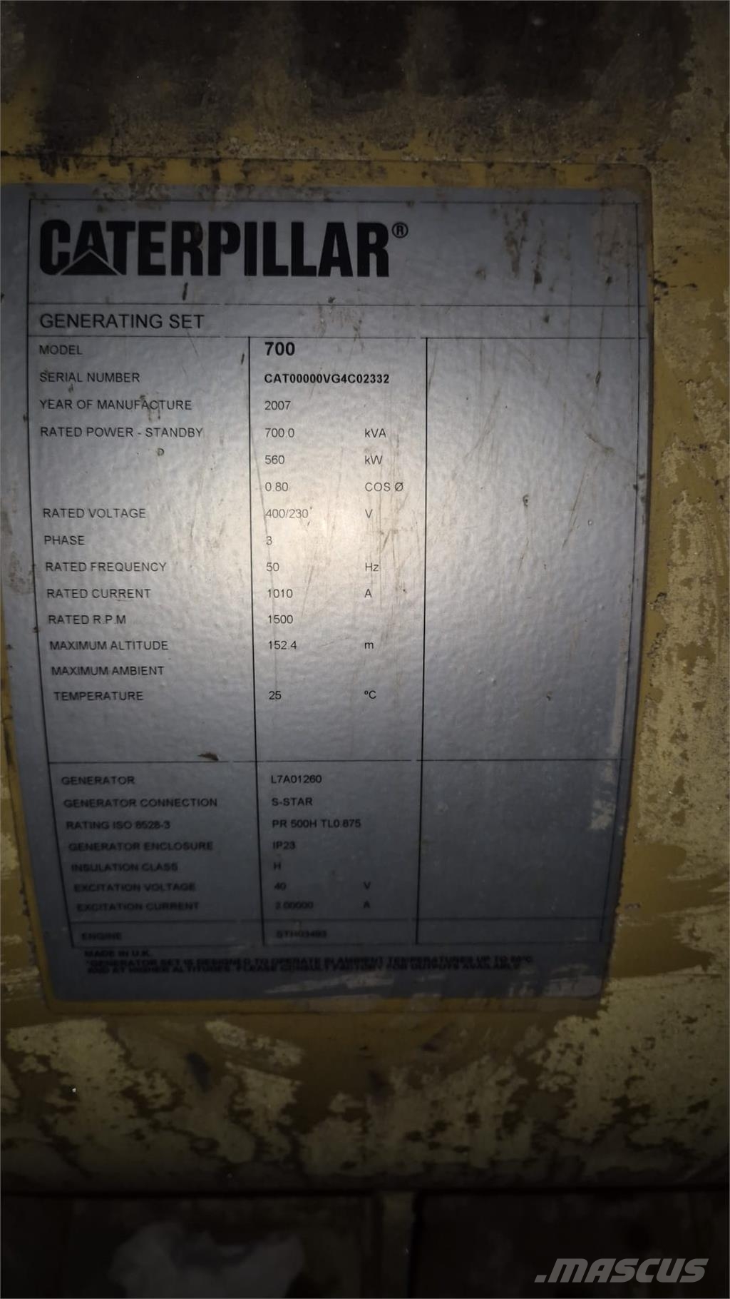 CAT 700kVA Aggrekaatti Other