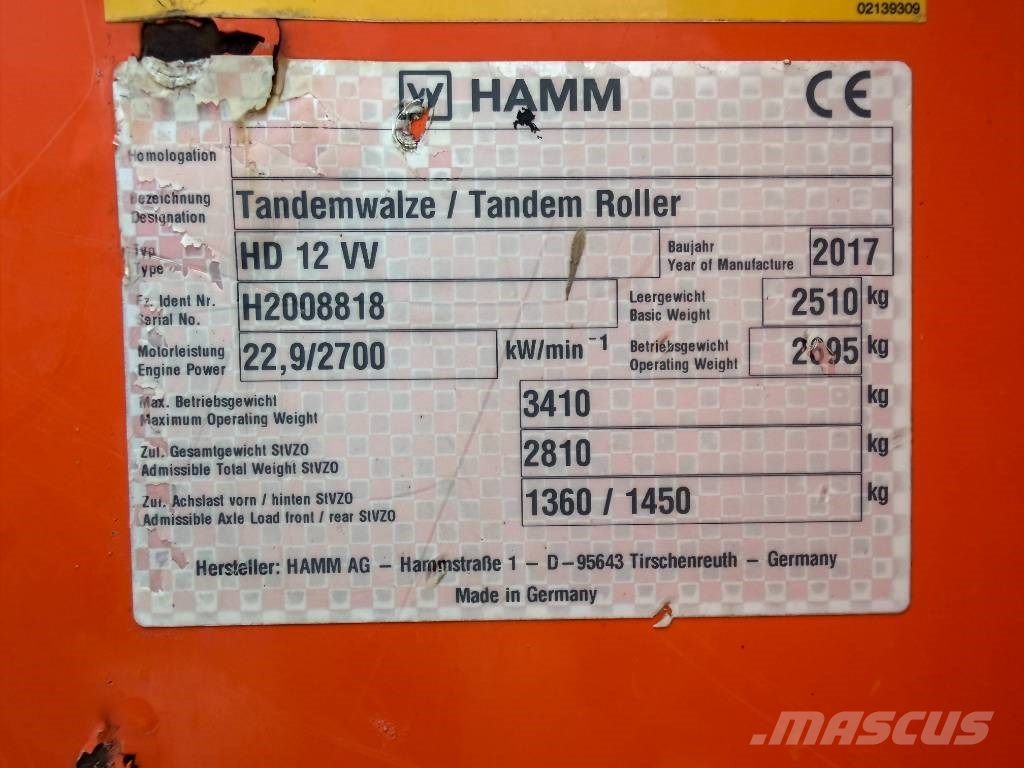 Hamm HD12 VV Dvojni valjarji