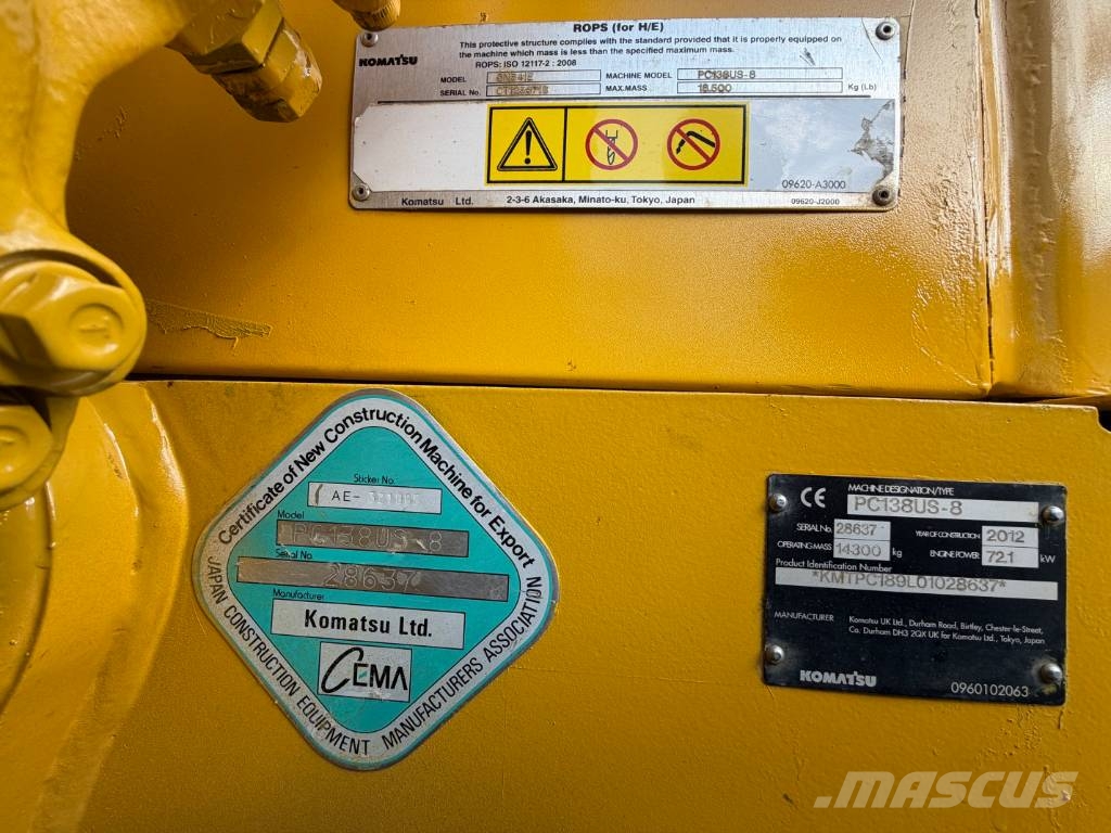 Komatsu PC 138 US-8 大型油圧ショベル12t以上（パワーショベル・ユンボ）