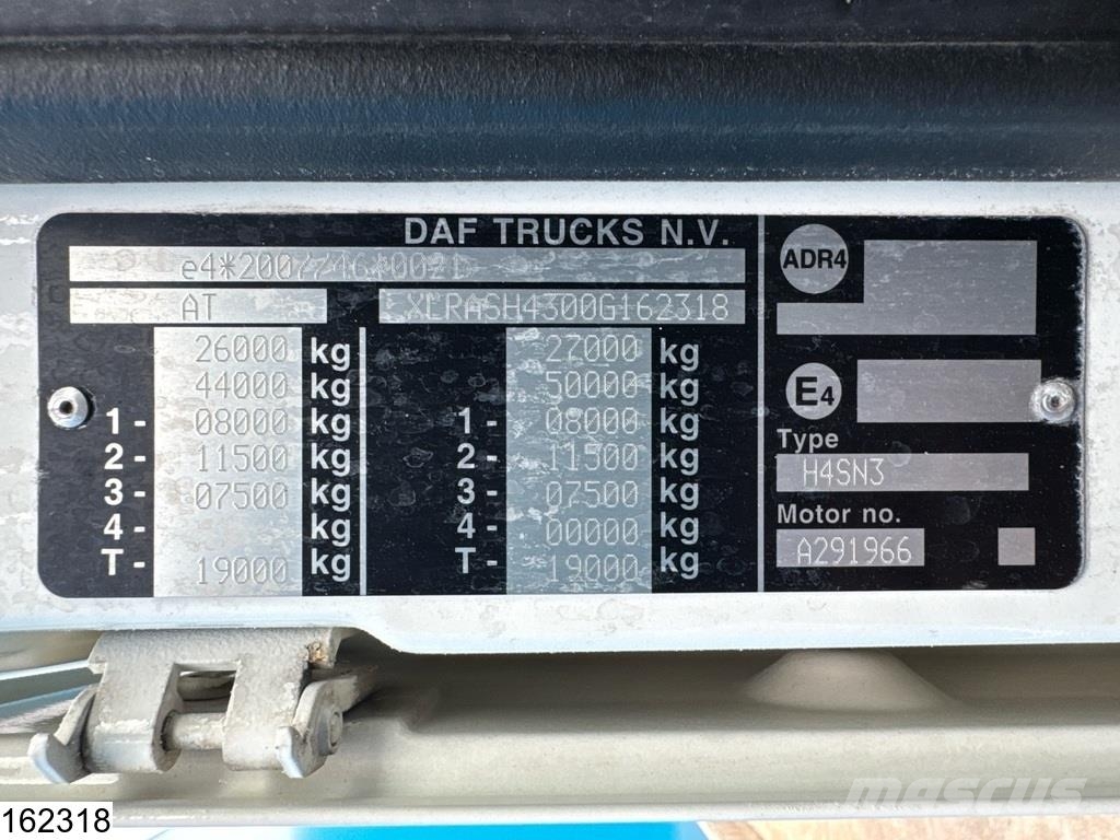 DAF XF 510 6x2, EURO 6, Retarder, Standairco, BDF شاحنات قابلة للفك