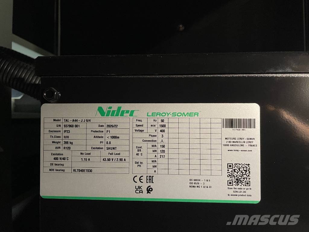Cummins 6BTAA5.9-G12 - 165 kVA Generator - DPX-19838 مولدات ديزل