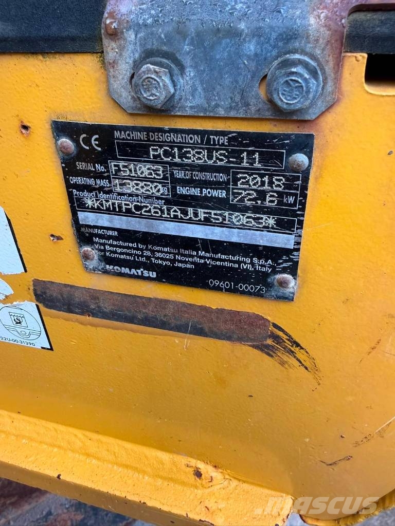 Komatsu PC 138 US-11 大型油圧ショベル12t以上（パワーショベル・ユンボ）
