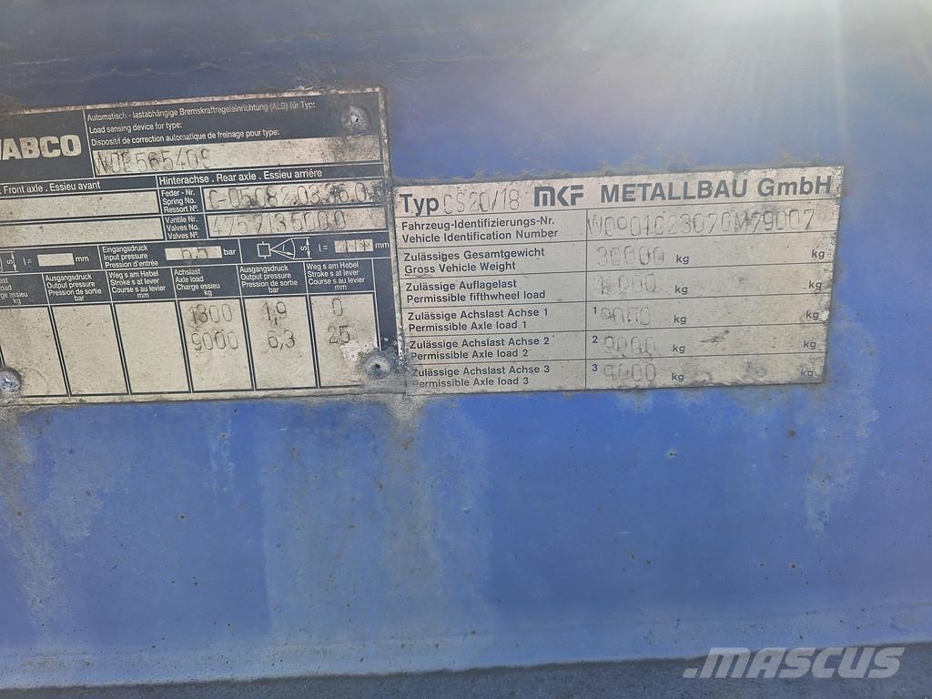 MKF Metallbau CS 20 / STEEL SUSPENSION/ BPW DRUM. Containerchassis