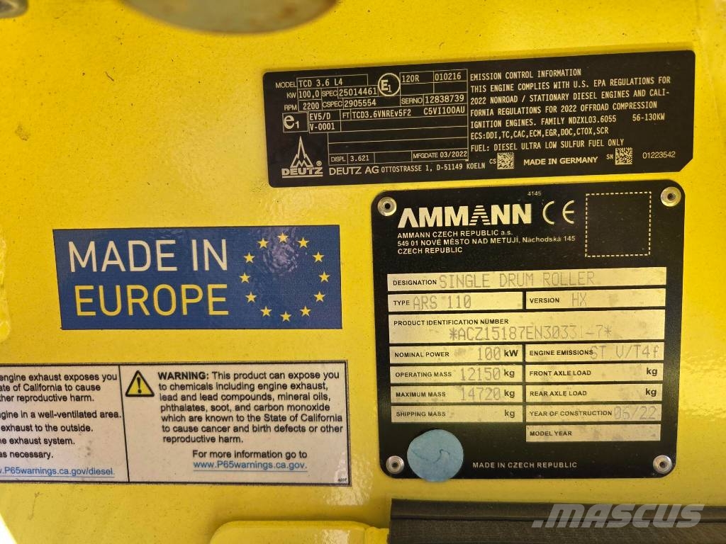 Ammann ARS 110, 13,7t, 2022, 25h unused Rodillos de un solo tambor
