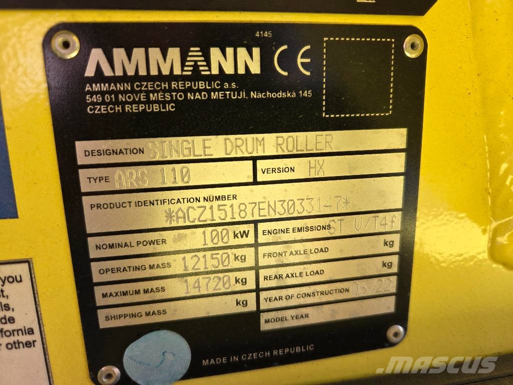 Ammann ARS 110, 13,7t, 2022, 25h unused Rodillos de un solo tambor