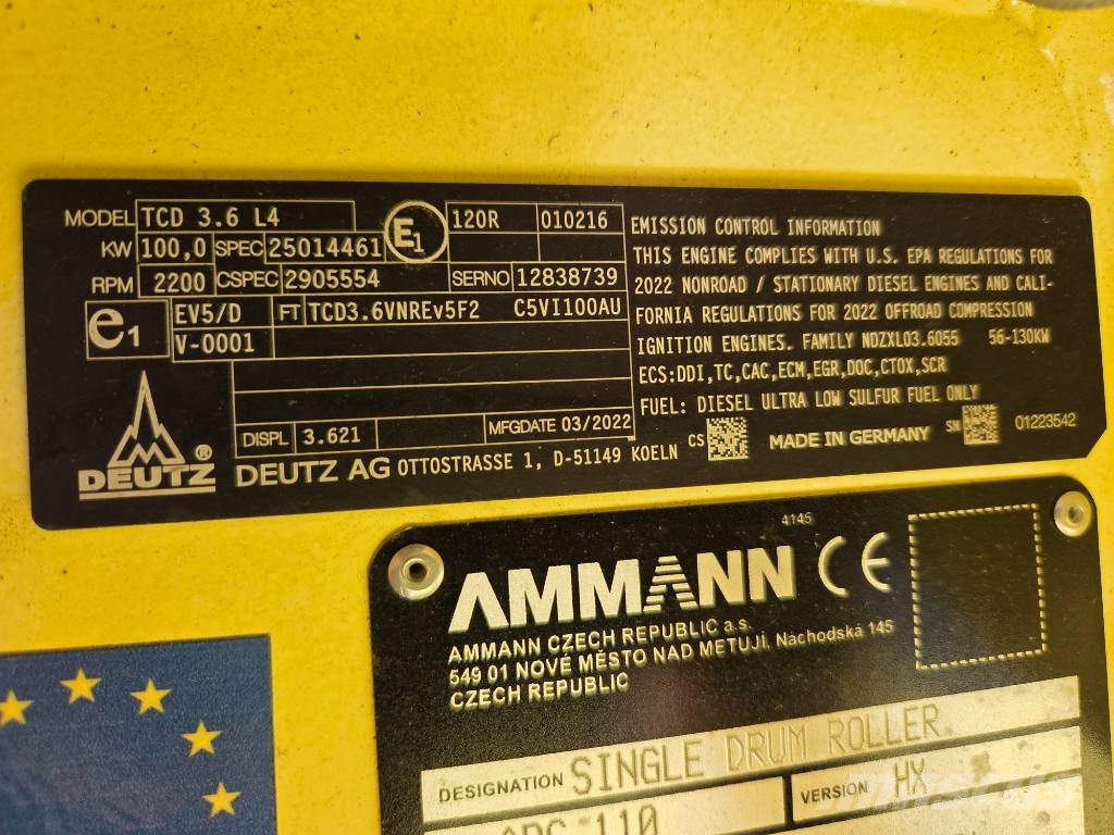 Ammann ARS 110, 13,7t, 2022, 25h unused Rodillos de un solo tambor