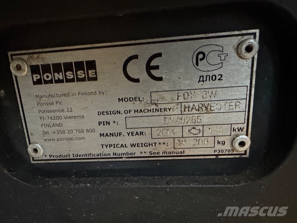 Ponsse FOX 8W Harvesteri Cosechadoras