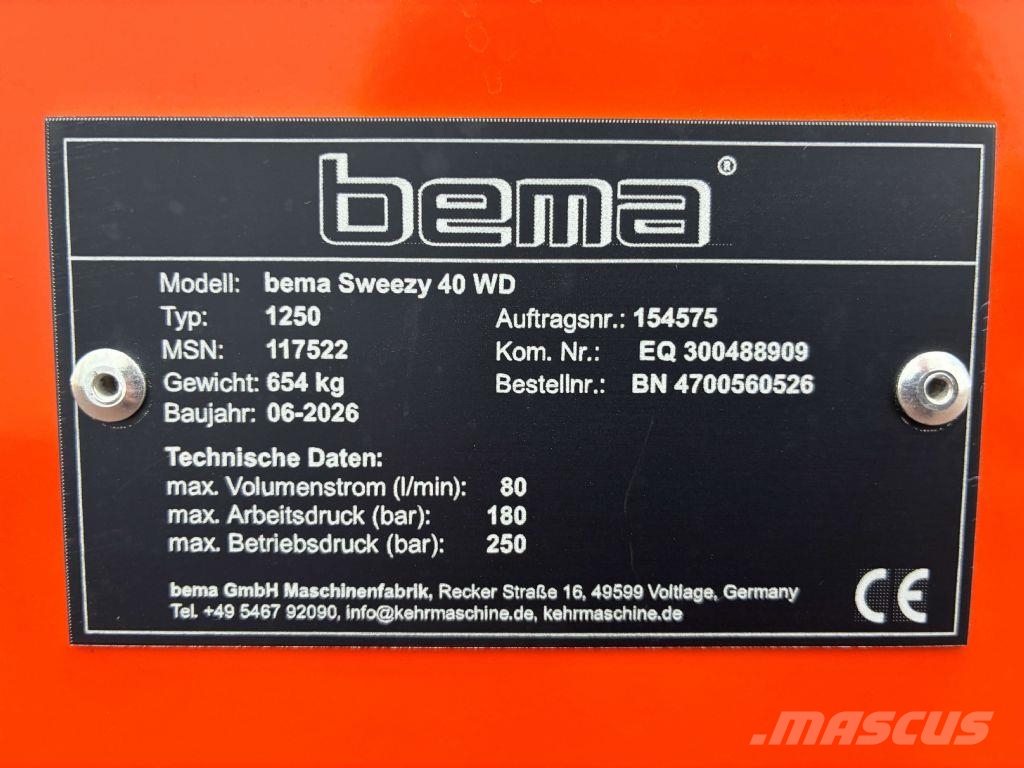 Bema Sweezy 40 WD Typ 1250 معدات المواد - غير ذلك