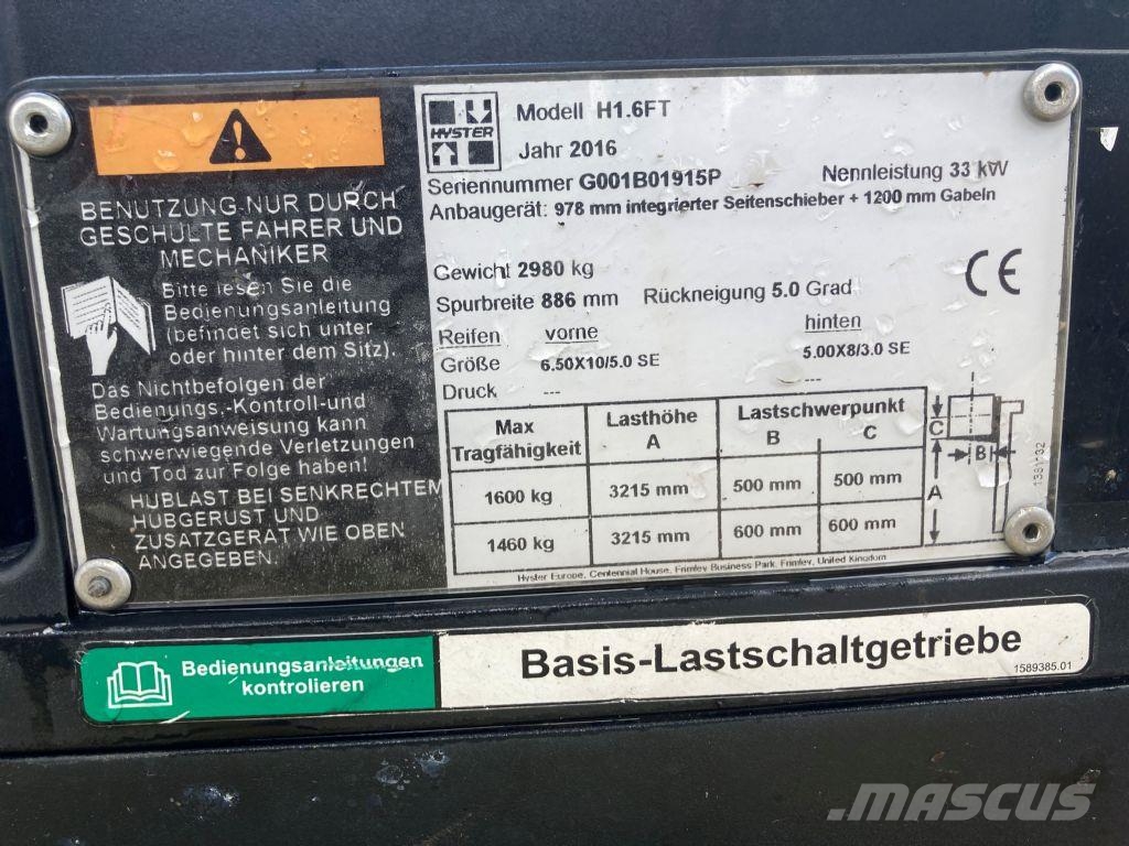 Hyster H 1.6 FT LPG forklifts