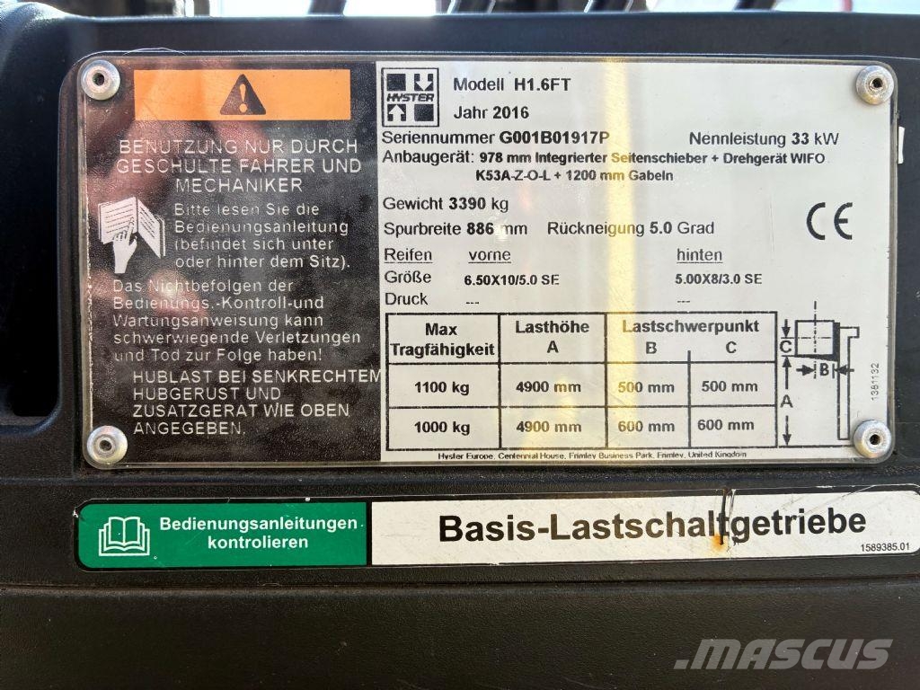 Hyster H 1.6 FT LPG vozíky
