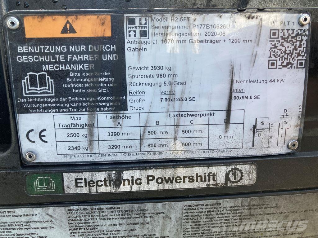 Hyster H 2.5 FT LPG forklifts