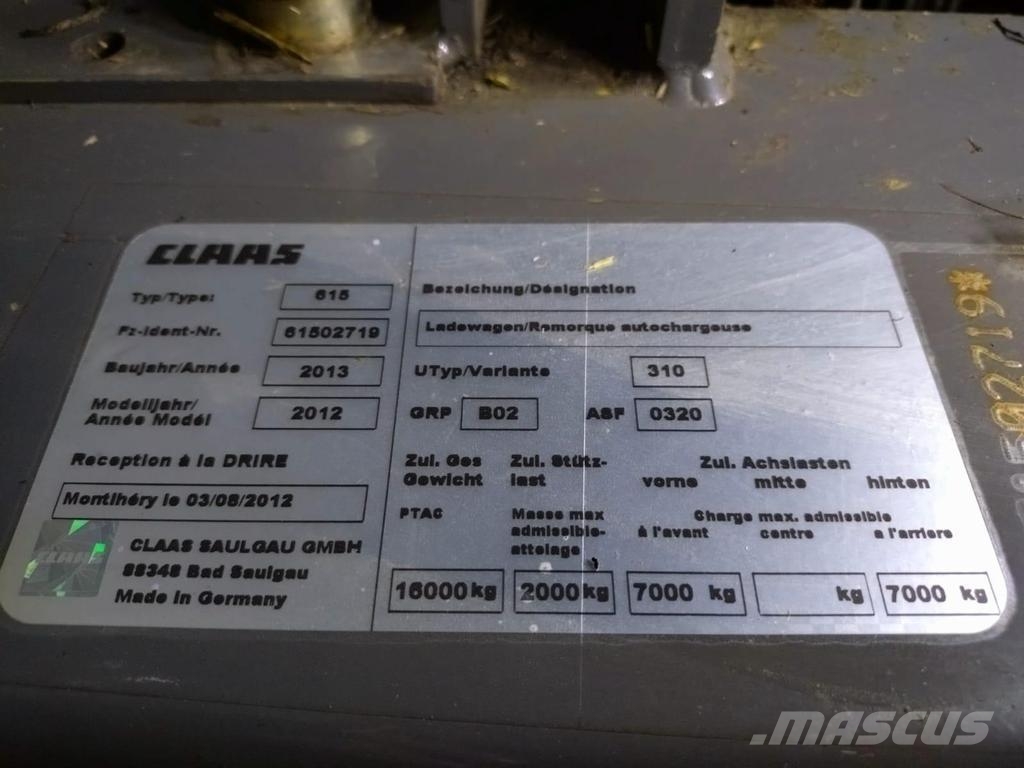 CLAAS QUANTUM 4700 자동 적재 트레일러