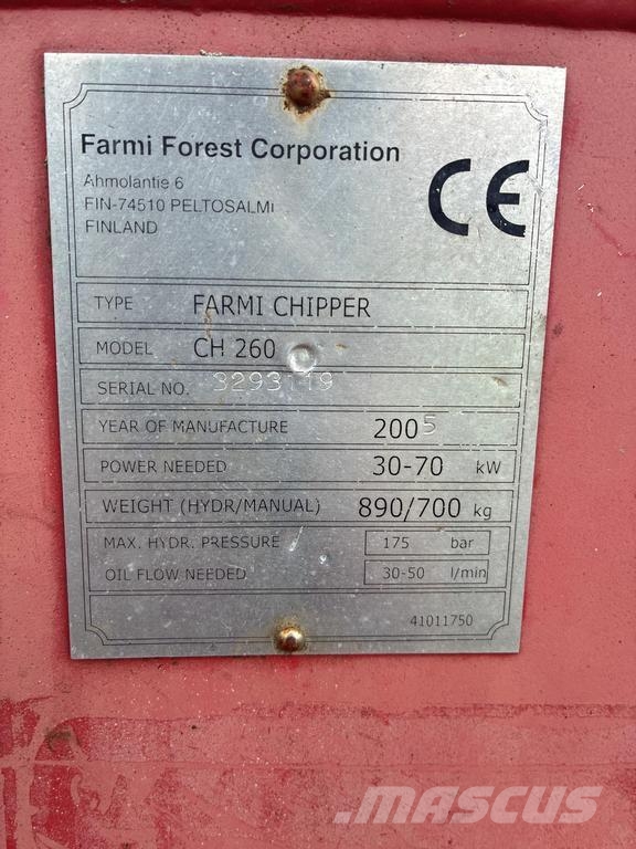 Farmi Forest CH 260 Wood splitters, cutters, and chippers