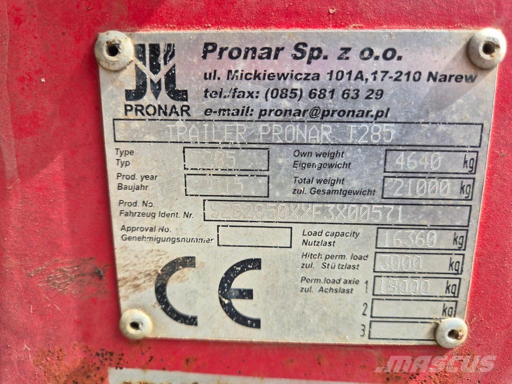 Pronar T285 Тракторные самосвальные прицепы