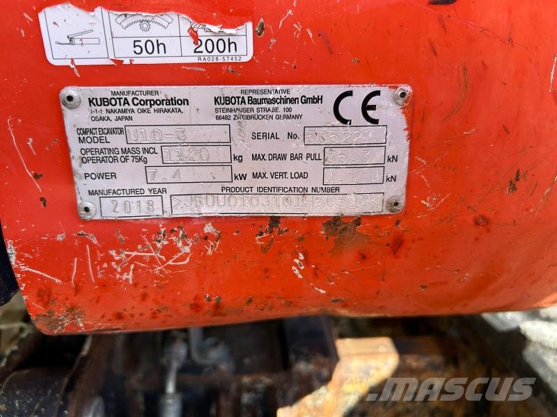 Kubota U10-3 Mini excavadoras < 7t
