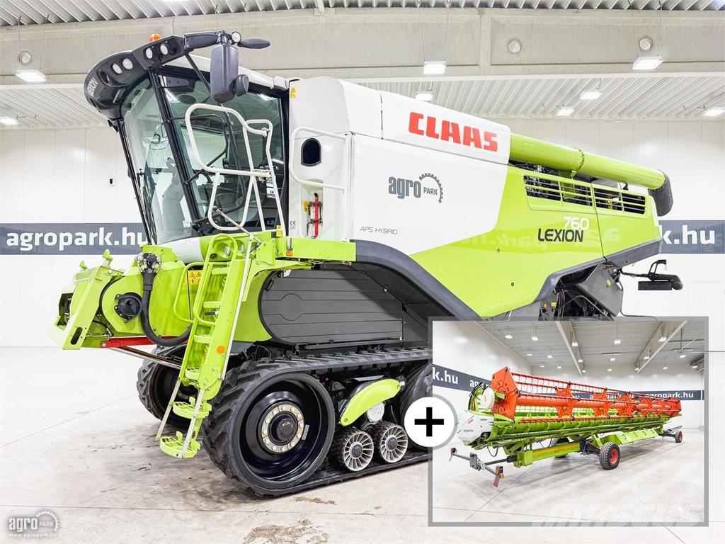 CLAAS Lexion 760TT 10,5 m V1050 asztal, szállítókocsi, r Cosechadoras combinadas