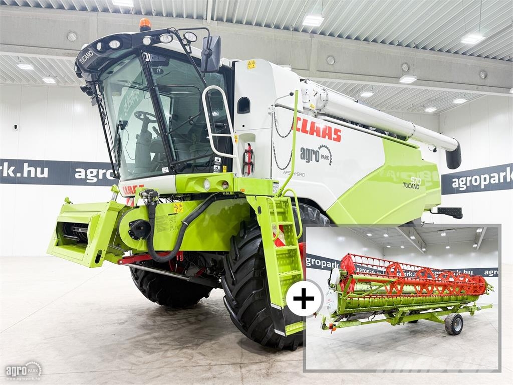 CLAAS Tucano 570 4WD APS Hybrid rotoros, 6,6 m V660 vágó Kombinované zberacie stroje