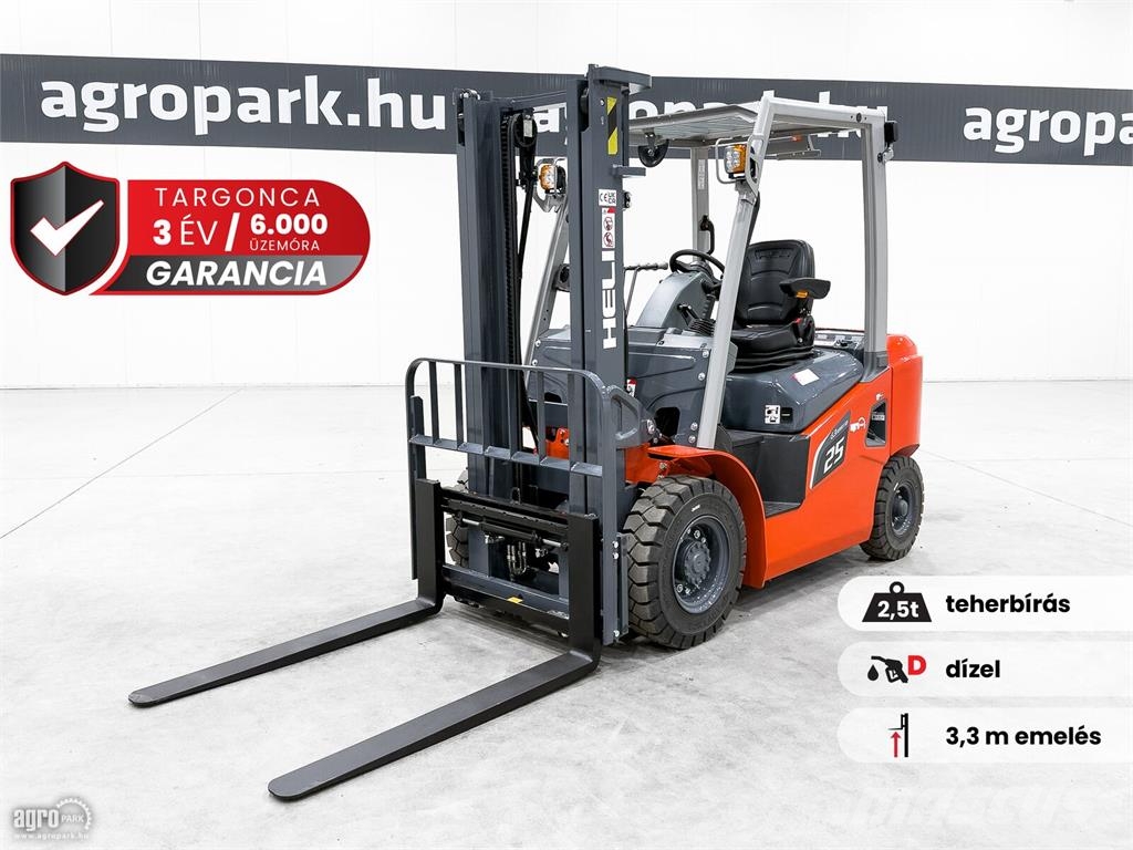 Heli G3 2,5 tonnás Dízel targonca 3,3 méteres emeléssel Dīzeļa autoiekrāvēji