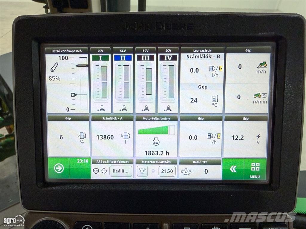 John Deere 8295R 16/5 Powershift 40 km/h váltó, rugózott híd, Traktoriai