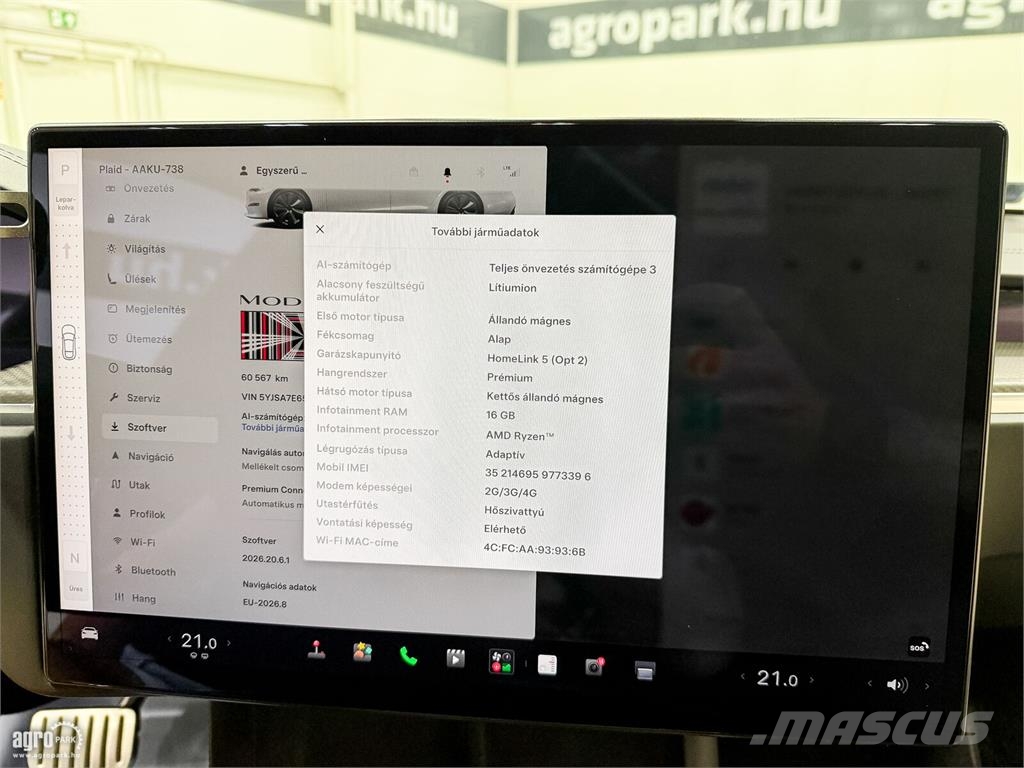 Tesla Model S Plaid sérülésmentes, gyári garanciás, 1020 Автомобілі
