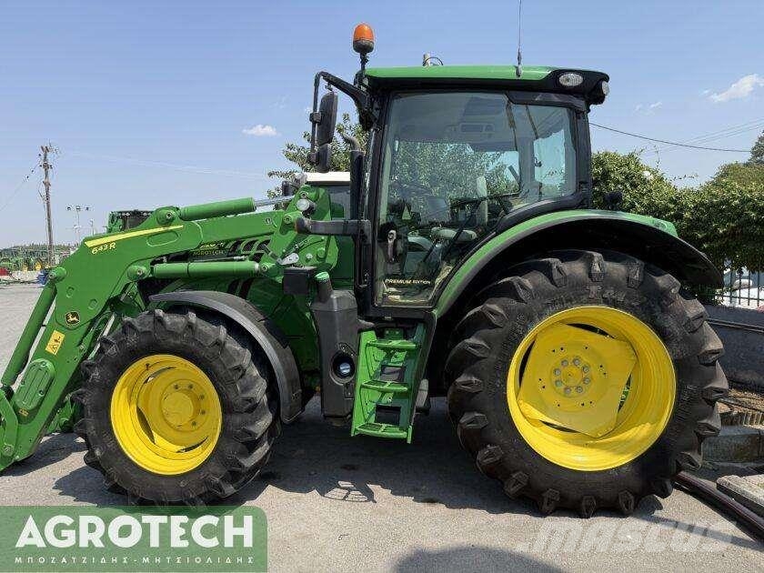 John Deere 6120R + 643R الجرارات