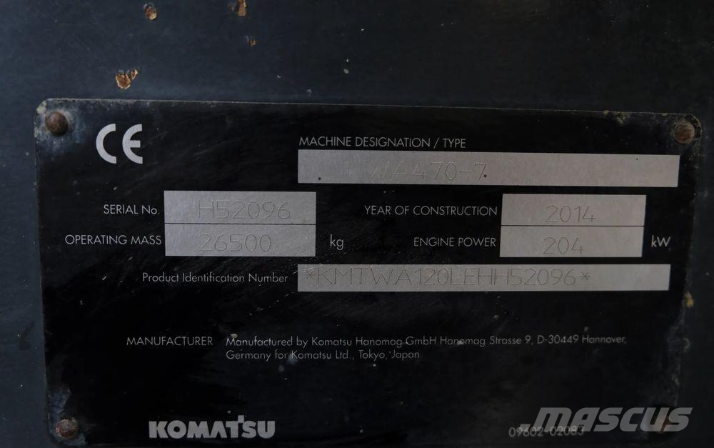 Komatsu WA470-7 Фронтальні навантажувачі