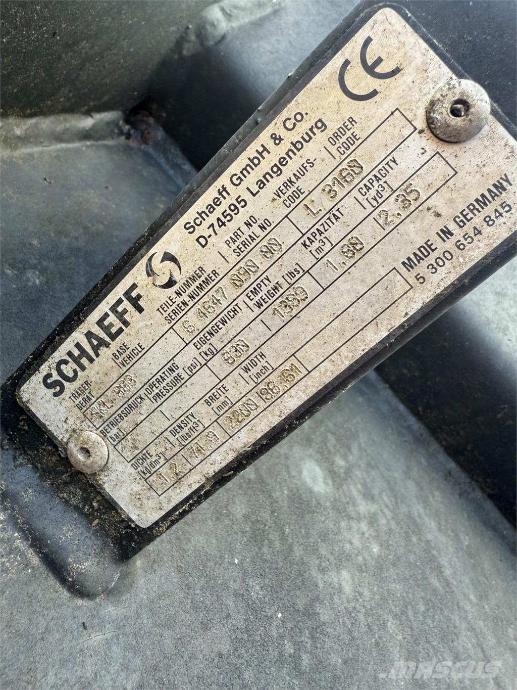  2350mm Læsseskovl Lâminas