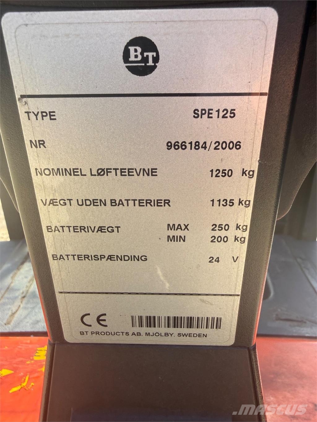 BT SPE125 Apiladores manuales