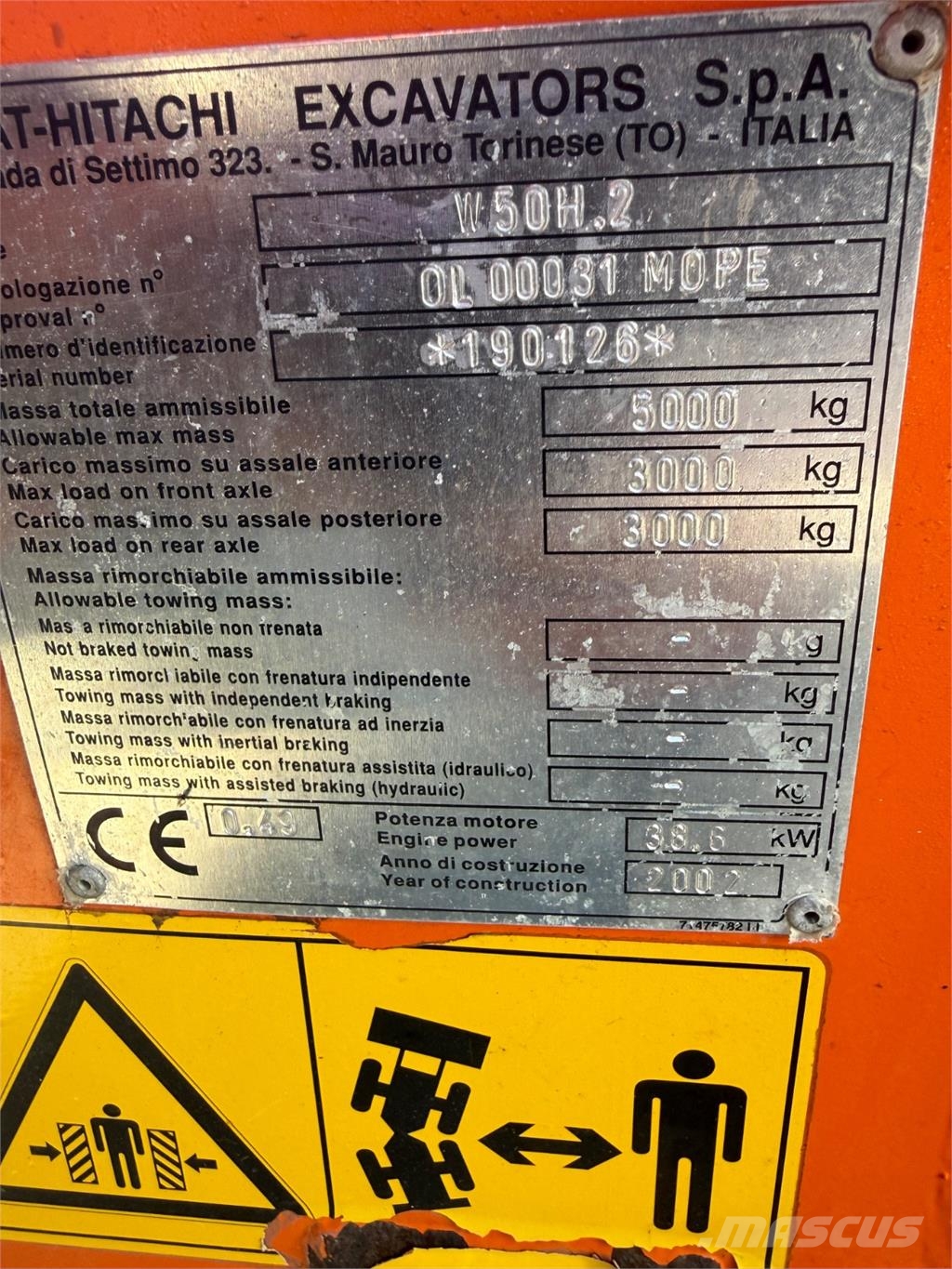 Fiat-Hitachi W50 Kolesni nakladalci