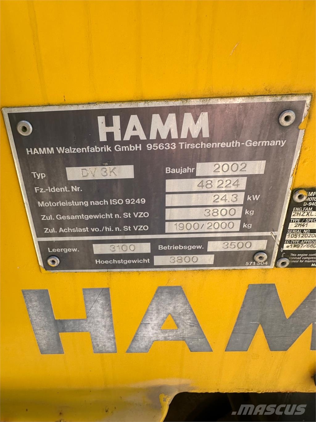 Hamm DW3 tromle Котки тротуарні