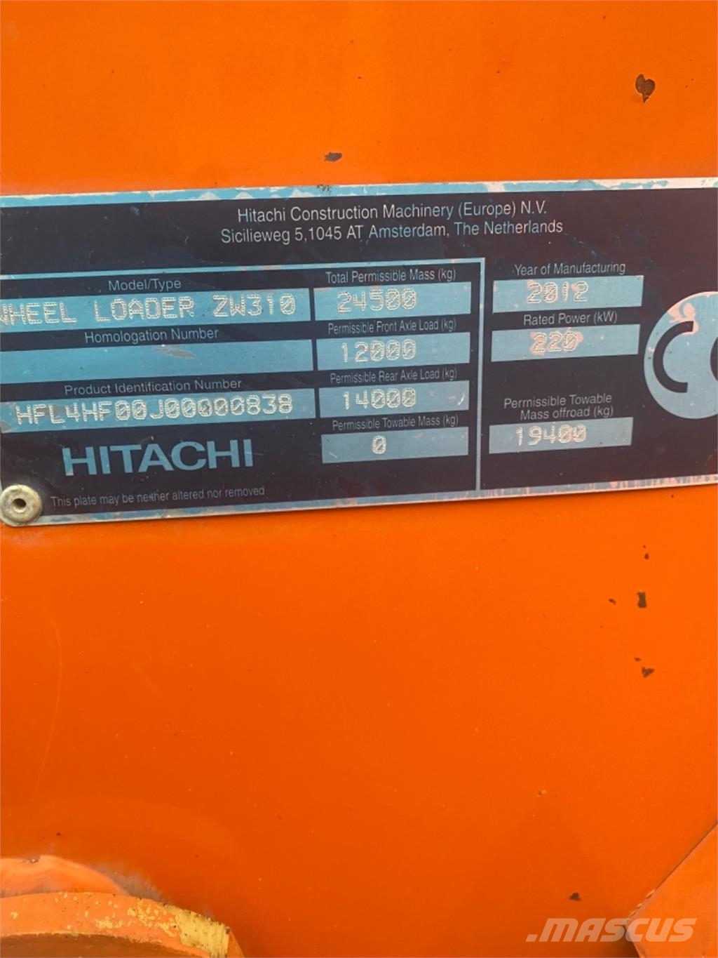 Hitachi ZW310 Utovarivači na kotačima