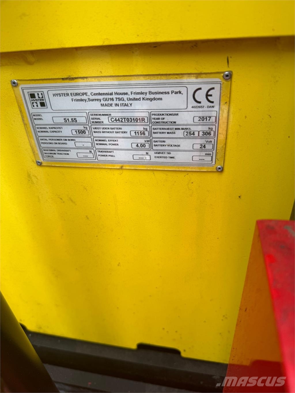 Hyster S1.5S Manuelle stablere